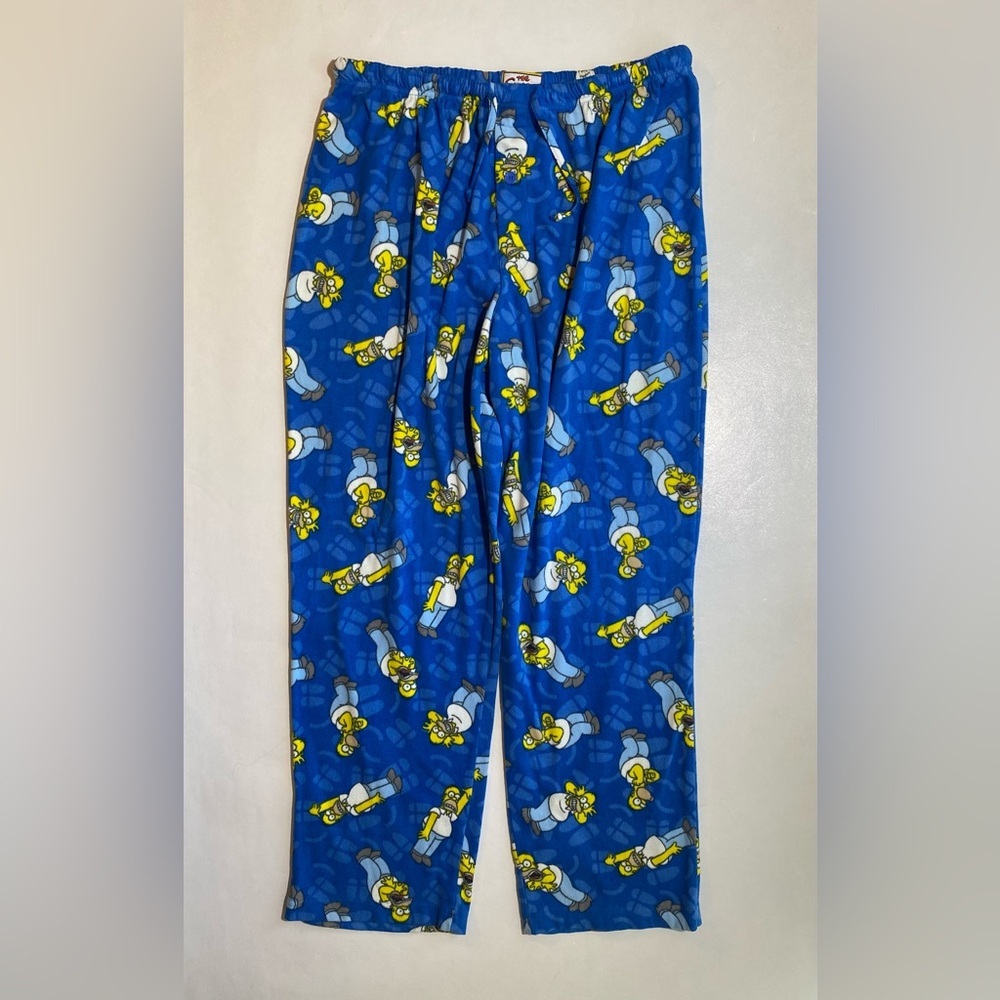 GOOD- Size XL The Simpsons Homer Simpson Pajama Pants Polyester Blue